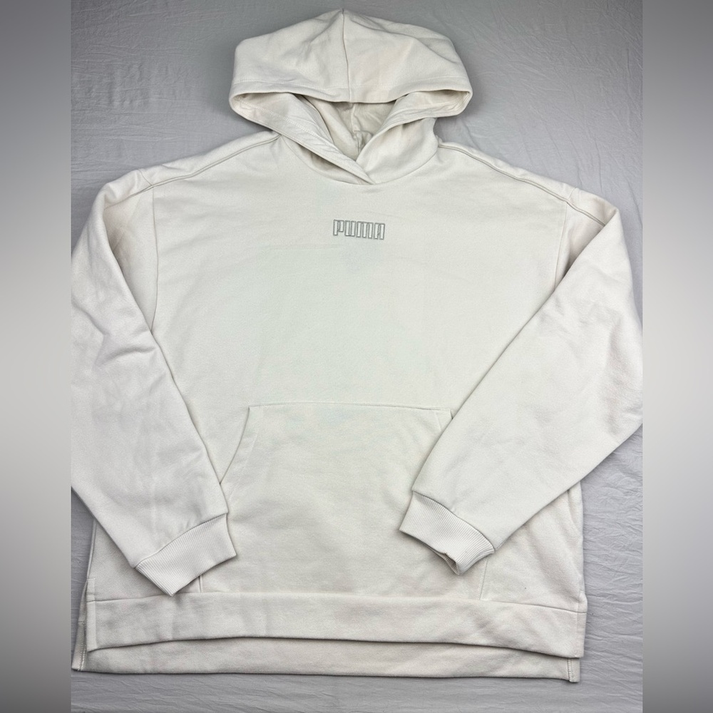 Puma womens Classic cream White Hoodie New size XL
